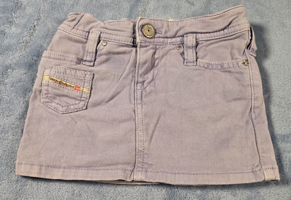 Diesel Infant Girls Purple Denim Mini Skirt Size 12 Months Adjustable Waist